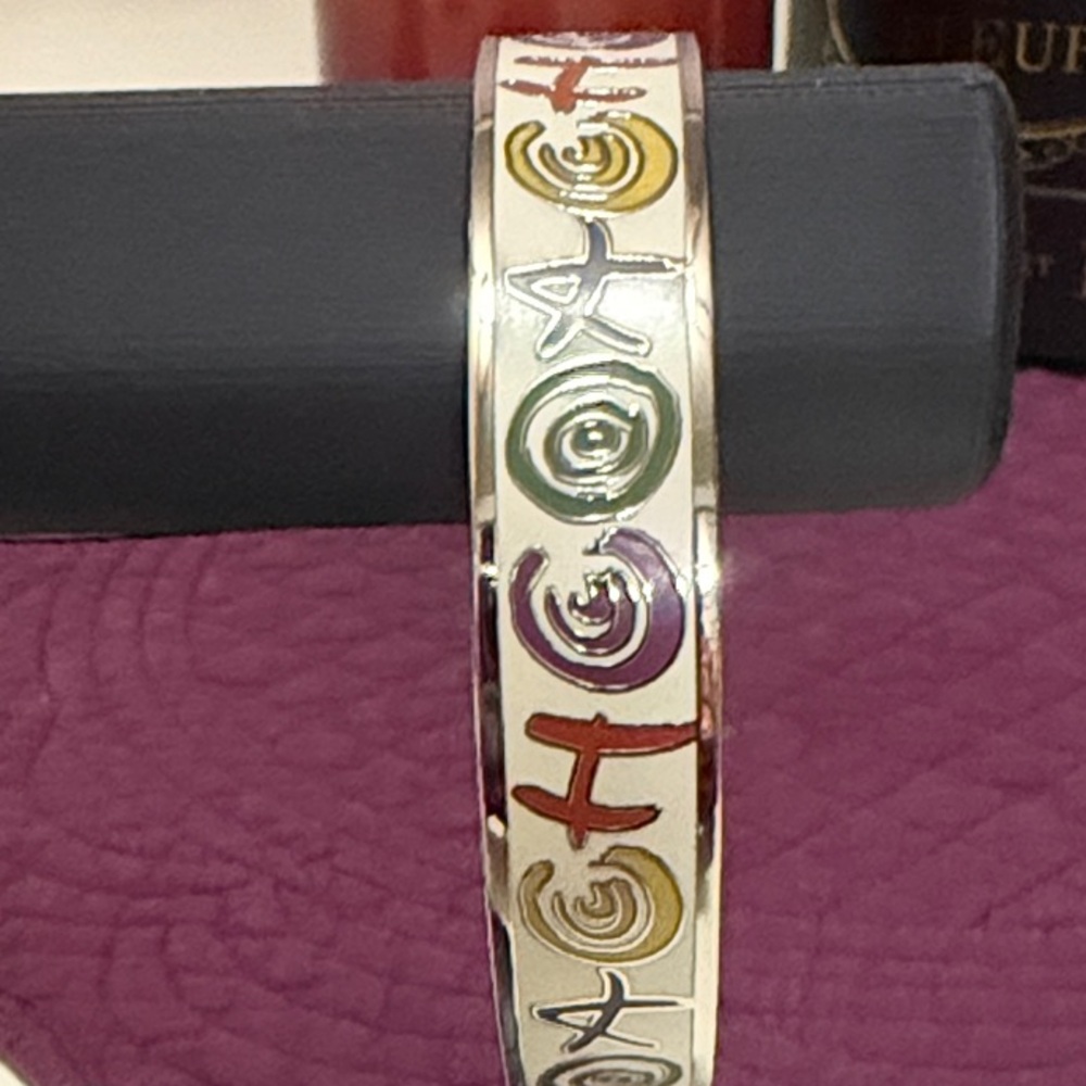 Coach Multicolor Enamel Bangle Bracelet